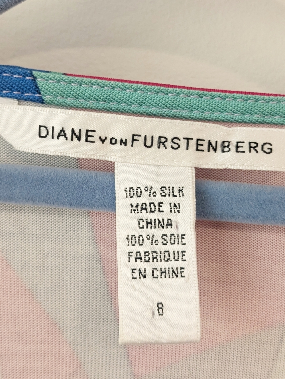NEW Diane Von Furstenberg Dianette Silk Rainbow Wrap Top - Picture 4 of 7